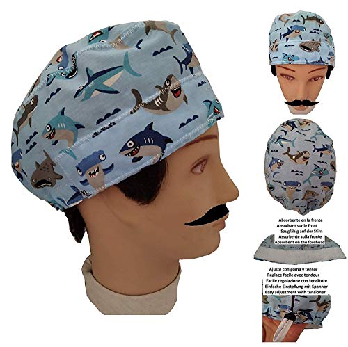Cappello sala operatoria Squali capelli corti Chirurgo Dentista Vet Cook... - Ilgrandebazar