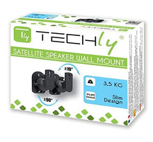 Carica l&#39;immagine nel visualizzatore di Gallery, Techly 309692 Coppia Staffe Speakers a Parete Universali Regolabili Nero