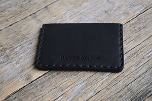 Nero Portafoglio in pelle. Portacarte di credito, contanti o carta...