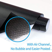 Carica l'immagine nel visualizzatore di Gallery, AOBETAK Adesivo Carbonio Fibra in Vinile con Raschietti in Plastica,1500 X 300mm 3D Adesivi Wrapping Sticker per Auto e Moto Fai-da-Te, Interno/Esterno, Pellicola Effetto Texture 3D, Nero Opaco