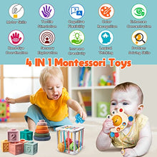 Carica l&#39;immagine nel visualizzatore di Gallery, Aliex Giochi Montessori Neonato 6 Mesi - 3 Anno, 4 in 1 Gioco | Forme Sensoriali | Cubi impilabili | Giochini Regalo Bambino e Bambina 6 9 12 Mesi 1 2 3 Anno
