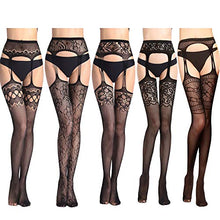 Carica l&#39;immagine nel visualizzatore di Gallery, Comius 5 Pairs Donne Calze e Collant in Rete con Cavallo Aperto Coscia Calze... - Ilgrandebazar