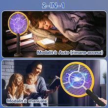 Carica l'immagine nel visualizzatore di Gallery, TMACTIME Racchetta Zanzare Elettrica 2-in-1, 1500 mAh 4000V Racchetta Antizanzare, USB Lampada UV con Base, Protezione Maglia a 3 Strati, Adatto per Casa, Giardino, Interni ed Esterni