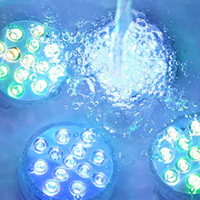 Carica l&#39;immagine nel visualizzatore di Gallery, Set di 4 Pezzi Luce a LED RGB Sommergibile Luci Multicolori impermeabili 4 X 10pcs LED SMD con telecomando per Vasi, Giardino, Acquario, Stagno, Piscina, Cristallo, Feste, Natale, Halloween … [Classe di efficienza energetica A]