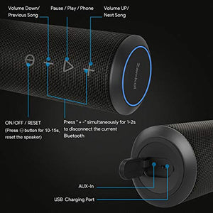 Zamkol 24W Cassa Altoparlante Bluetooth, IPX6 Portatile Wireless Speaker Nero - Ilgrandebazar