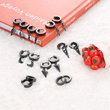 Carica l&#39;immagine nel visualizzatore di Gallery, YADOCA 8 Paia Acciaio Inossidabile Orecchini Uomo Nero Argento Punk