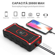 Carica l&#39;immagine nel visualizzatore di Gallery, FLYLINKTECH Avviatore Emergenza per Auto- 1500A 20000mAh