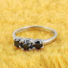 Carica l&#39;immagine nel visualizzatore di Gallery, Orchid Jewelry 1.02 Ctw Rotonda Nero Diamante Gioielli Per Le Donne |Anello...