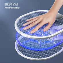 Carica l'immagine nel visualizzatore di Gallery, Buzbug Racchetta Zanzare Elettrica, USB-C Pieghevole Ammazza Zanzare Elettrico con Base di Ricarica, Doppie Modalità Mosquito Swatter con Potente Lampada Trappola per Zanzare