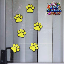 Carica l&#39;immagine nel visualizzatore di Gallery, Stampe della zampa giallo cani gatti animali piccoli pacchi Adesivi per auto...