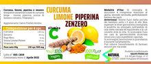 Carica l&#39;immagine nel visualizzatore di Gallery, Curcuma e Piperiana Plus zenzero limone vitamina C- 130 cpr-Antiossidante...