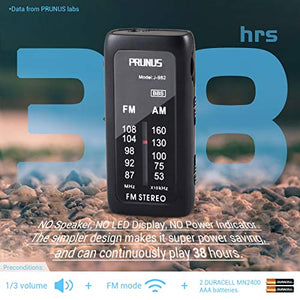Radio FM/AM a transistor portatile tascabile PRUNUS J-982, con modalità Nero