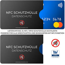 Carica l'immagine nel visualizzatore di Gallery, Custodia protettiva NFC per carte di credito e documenti di identità, protezione NFC al 100%, certificazione TÜV, 3 pezzi