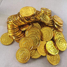 Carica l&#39;immagine nel visualizzatore di Gallery, NUOBESTY 100 pz plastica Monete d&#39;oro Pirata Bitcoin - Ilgrandebazar