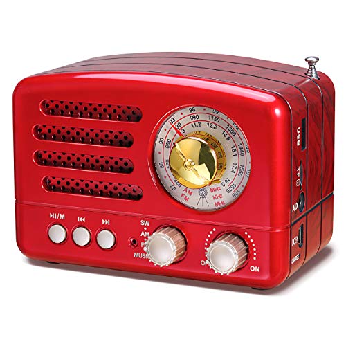 PRUNUS Radio a transistor ricaricabile Bluetooth in stile Classico Retro...