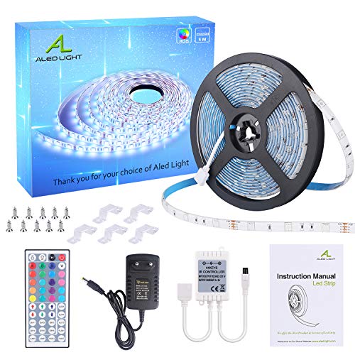 Striscia LED 5M, ALED LIGHT Impermeabile Strip 5 Metri RGB 150 LEDs 5050...