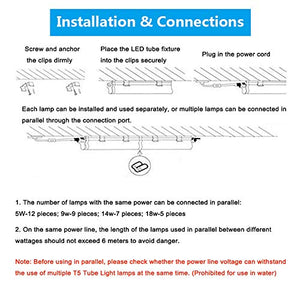 Plafoniera Sottopensile led, Bellanny 14W Tubo Fluorescente a 90cm, 1 Pezzo
