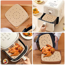 Carica l&#39;immagine nel visualizzatore di Gallery, 100 Pezzi Carta forno per Friggitrice ad aria，Fodera di Carta usa e Getta per Friggitrice ad aria accessori,pergamena Carta da Forno per Padelle，facile da pulire, lontano da macchie di olio