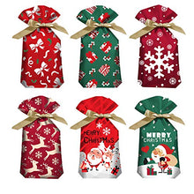 Carica l'immagine nel visualizzatore di Gallery, sfesnid 48 pz Sacchetti Regalo di Natale, Renna Rossa Natalizia Regalo Confezione con Coulisse Caramelle Sacchetti Confetti Alimentari Borsa di Regalo Sacchetto Bustine Biscotto 23 x 15 cm