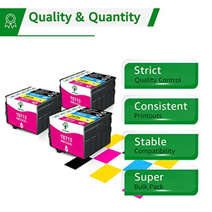 GREENSKY T0715 Multipack Cartucce D'Inchiostro Compatibili per Epson T0715 Multipack T0711 T0712 T0713 T0714 Sostituzione per Epson SX110 SX218 SX210 SX200 SX215 SX400 DX4400 DX8400 BX300F(15 Pack)