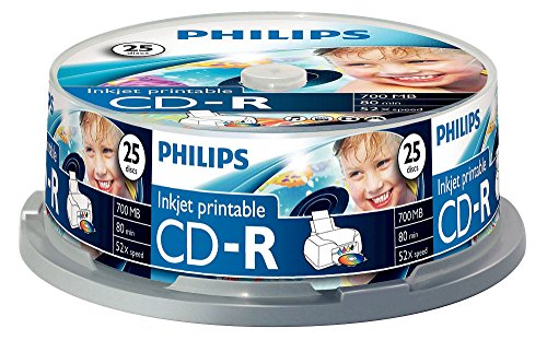 Philips 103164 25 x CD-R - 700MB / 80min, printabile