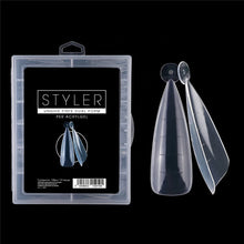 Carica l'immagine nel visualizzatore di Gallery, Styler 120 Pezzi, Unghie Finte Tip Dualform Trasparente per Ricostruzione e Allungamento Unghie Nail con sistema Acrilico e Acrygel, 12 Misure, Tips con Scalino