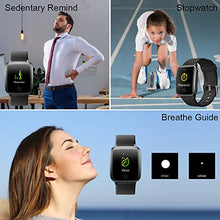 Carica l&#39;immagine nel visualizzatore di Gallery, LIFEBEE Smartwatch Orologio Fitness Uomo Donna con Cardiofrequenzimetro Nero