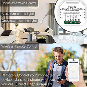 MoesGo Mini 2 Gang Modulo smart WiFi fai da te per interruttori, modello...