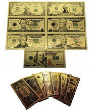 Carica l&#39;immagine nel visualizzatore di Gallery, Foglio d&#39;oro 24K Banconota I soldi Dollaro Americano 1 -100 dollari Denaro... - Ilgrandebazar