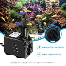 Carica l&#39;immagine nel visualizzatore di Gallery, Awroutdoor Pompa Acqua Sommergibile, 25W Acquario, 1800L/H...