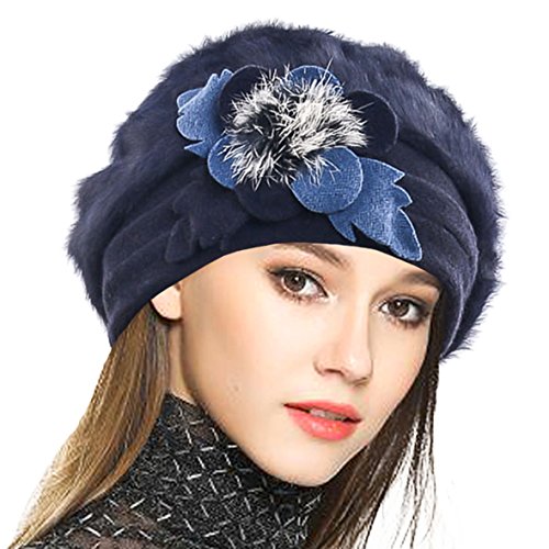 VECRY Donna Lana Berretto Angola Beanie Skull Cappelli Baschi e Marina