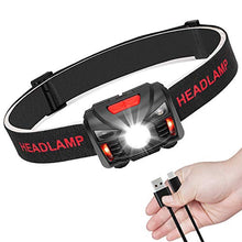 Carica l'immagine nel visualizzatore di Gallery, Linkax Lampada Frontale LED USB Ricaricabile Torcia Lampade da...