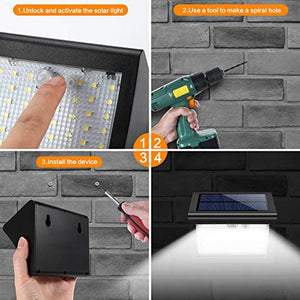 Luce Solare Esterno, Yacikos 【Super Luminoso】 60 LED Lampada con... - Ilgrandebazar