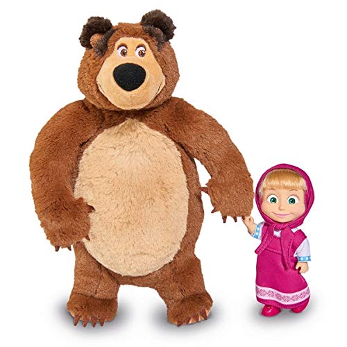Simba Masha Minidoll Classica con Orso Plush 25 Cm Personaggi E Playset,...