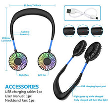 Carica l'immagine nel visualizzatore di Gallery, Ventilatore Portatile,Ventilatore Indossabile da Collo Nero Blu (Nuovo)