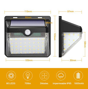 Luce Solare Esterno, Kilponen 60 LED Lampada con Sensore di 2 Pezzi - Ilgrandebazar