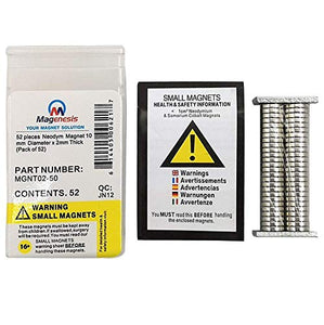 Magenesis - Magneti al neodimio, 10 x 2 mm, 52 pz Spessore 10x2 mm - Ilgrandebazar