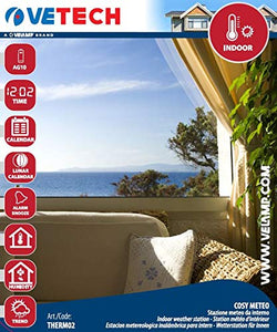 Vetech Cosy Stazione Meteo 7 funzioni, Grigio, 1.6x0.6x2.1 cm