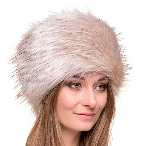 Futrzane Colbacco Donna in Pelliccia Cosacco Stile Russo M, Avorio - Ilgrandebazar