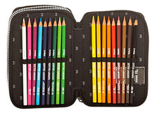 Carica l&#39;immagine nel visualizzatore di Gallery, Astuccio 3 Zip Juventus Coaches, Bianco &amp; Nero, Con materiale scolastico: 18...