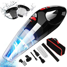 Carica l'immagine nel visualizzatore di Gallery, RIKIN Aspirabriciole Senza Fili Aspirapolvere Portatile 3 in 1 Aspirabriciole Potente 8500PA 120W 12V Aspirapolvere Ricaricabile Filtro HEPA Umido e Secco con Illuminazione a LED per Auto Casa