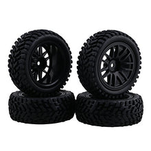 Carica l'immagine nel visualizzatore di Gallery, BQLZR RC 1:10 Wheel Rim Rubber Tyre Tires for Off-Road Vehicle Black Pack of... - Ilgrandebazar