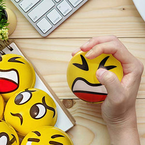 24 palline antistress con faccina emoji. per alleviare lo stress, allenare... - Ilgrandebazar