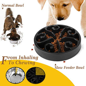 Jasgood, ciotola per cani con alimentazione lenta 1-Nero.