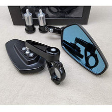 Carica l&#39;immagine nel visualizzatore di Gallery, Yizhet Universale 7/8&quot; 22mm Specchio Moto, Retrovisore CNC Alluminio Nero - Ilgrandebazar