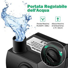 Carica l'immagine nel visualizzatore di Gallery, OMORC Pompa Acqua Acquario, d'Acqua Nessun Rumore, Piccola per...