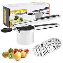 Carica l&#39;immagine nel visualizzatore di Gallery, LinStyle Schiacciapatate, Acciaio Inox Schiacciapatate - con 3 Dischi... - Ilgrandebazar