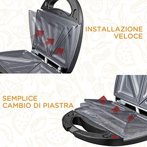 Tostiera, AICOK 800W 3 in1 Waffles Piastra in Acciaio 240*230*95mm - Ilgrandebazar