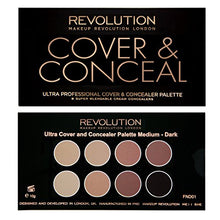 Carica l&#39;immagine nel visualizzatore di Gallery, Makeup Revolution Ultra Cover &amp; Nascondere Palette Medium Dark, 10 G - Ilgrandebazar