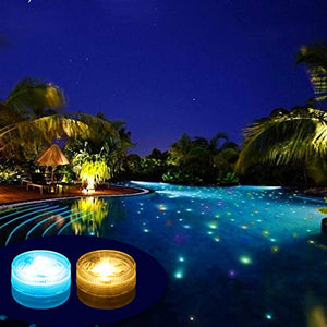 10 Pezzi Luci per Piscina, ALED LIGHT Mini RGB LED Lampadine Luce Subacquea,...